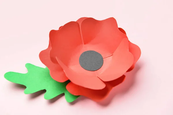 Remembrance Day Canada Red Poppy Flower Pink Background — Stock Photo, Image