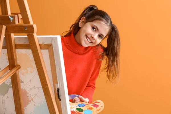 Cute Little Painter Color Background — Stock Photo, Image