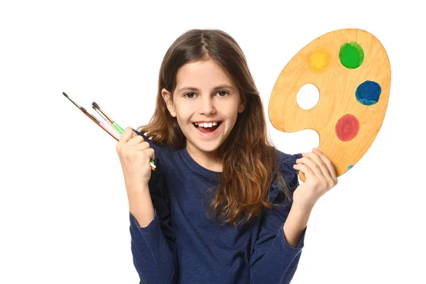 Happy Little Painter White Background — Stock Photo, Image