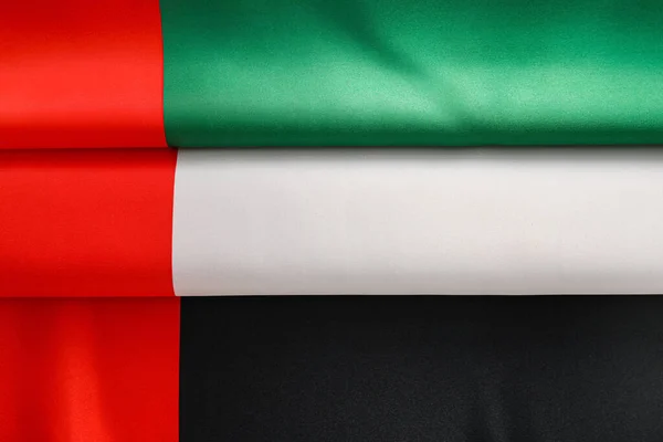 Acenando Bandeira Dos Emirados Árabes Unidos Como Fundo — Fotografia de Stock