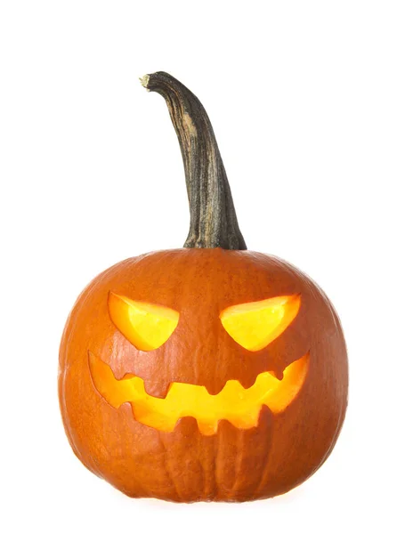 Carved Pumpkin Halloween White Background — Stock Photo, Image