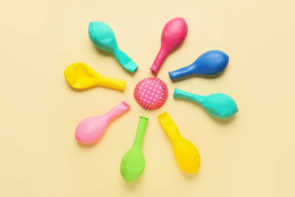 Festa Balões Coloridos Fundo Luz — Fotografia de Stock