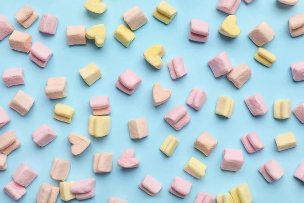 Tasty Colorful Marshmallows Color Background — Stock Photo, Image