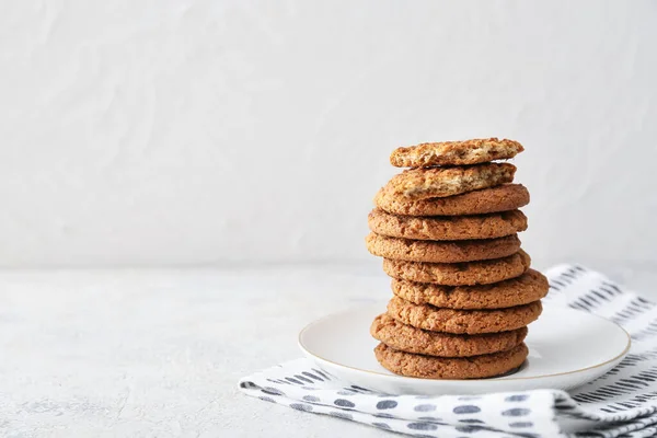 Plate Tasty Hojicha Cookies White Background — Stock Photo, Image