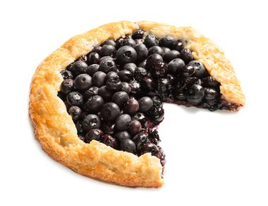 Beyaz arka planda lezzetli yaban mersini galeti