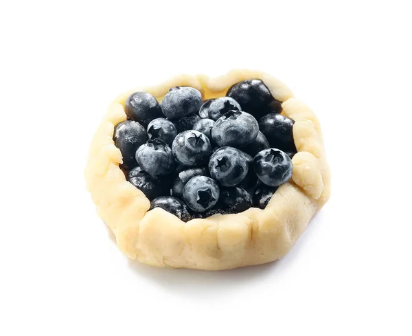 Raw Blueberry Galette White Background — Stock Photo, Image
