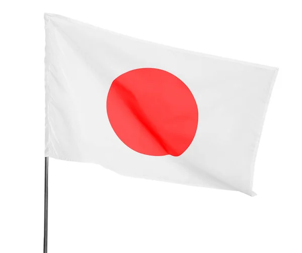 Vlag Van Japan Witte Achtergrond — Stockfoto