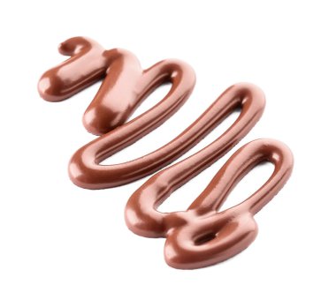 Beyaz arkaplanda çikolata şurubu zigzag