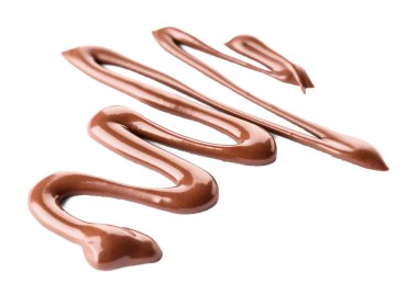 Beyaz arkaplanda çikolata şurubu zigzag