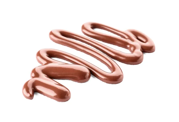 Csokoládé Szirup Cikcakkos Fehér Alapon — Stock Fotó