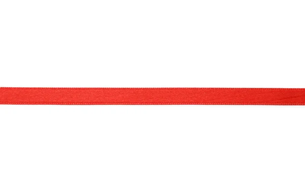 Shiny Red Ribbon White Background — Stock Photo, Image