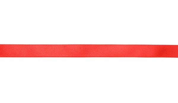Nastro Rosso Lucido Sfondo Bianco — Foto Stock