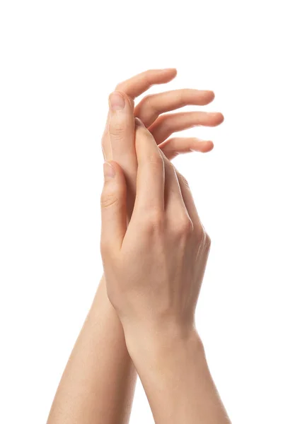 Ręce Samicy Izolowane Białym Tle — Zdjęcie stockowe