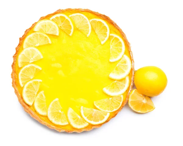 美味柠檬挞的白色背景 — 图库照片
