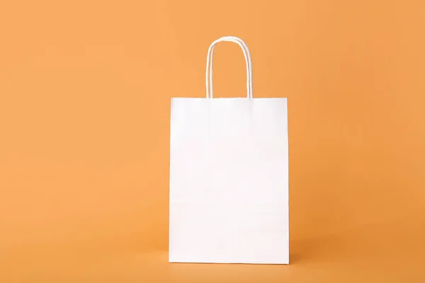 Blank Paper Bag Color Background — Stock Photo, Image