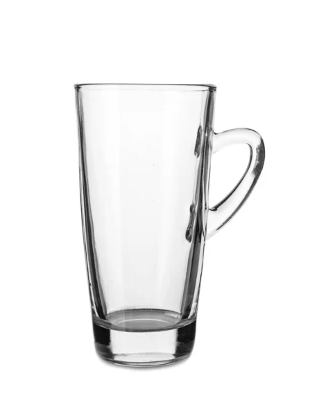 白い背景に隔離された美しい空のガラスカップ — ストック写真