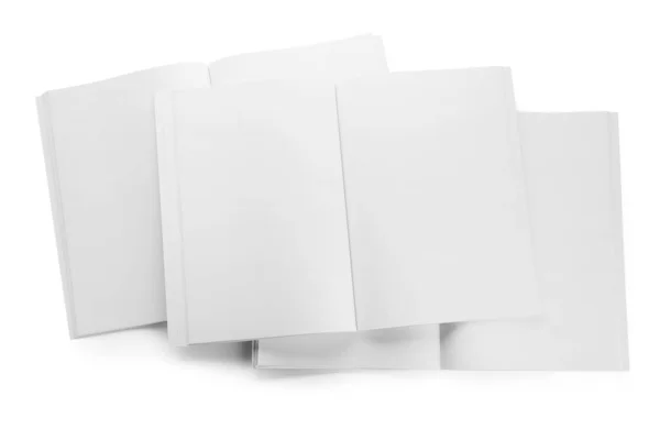 Blank Magazines White Background Top View — Stock Photo, Image