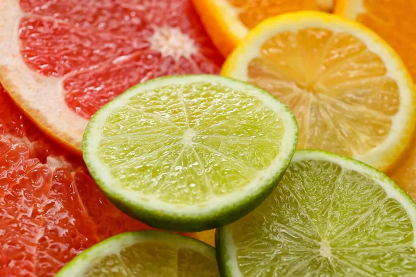 Slices Citrus Fruits Background Closeup Royalty Free Stock Images