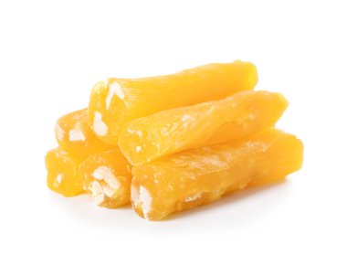 Beyaz arka planda lezzetli Türk lokumu