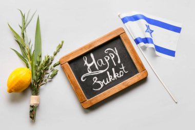 Işık arkaplanda Sukkot kutlaması için kompozisyon