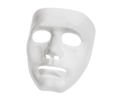 Guy Fawkes maskesi beyaz arkaplanda