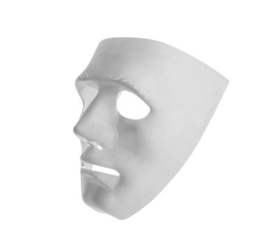 Guy Fawkes maskesi beyaz arkaplanda