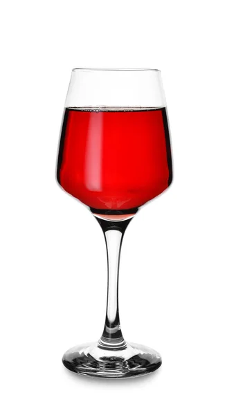 Copo Vinho Tinto Delicioso Fundo Branco — Fotografia de Stock