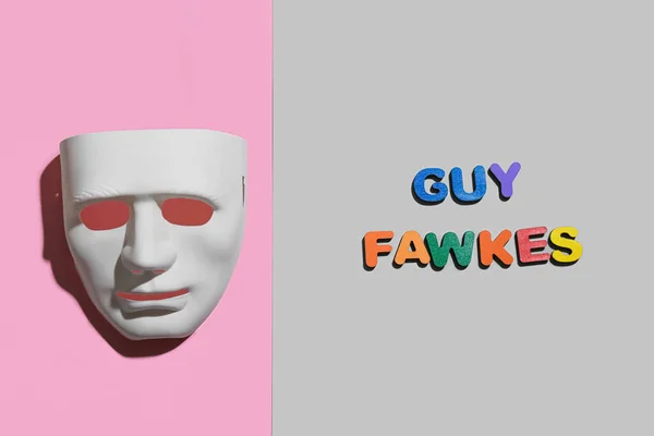 Guy Fawkes Renk Arkaplan Maskesi — Stok fotoğraf