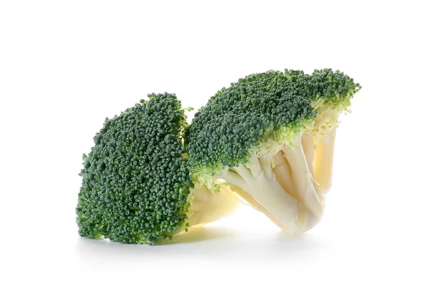 Smaklig Broccoli Kål Vit Bakgrund — Stockfoto