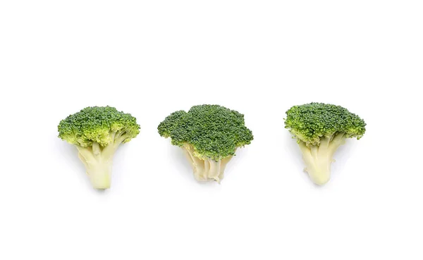 Friska Broccoli Kål Vit Bakgrund — Stockfoto