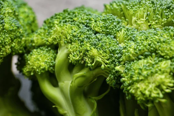 Board Healthy Broccoli Cabbages Grey Background — Stock Photo, Image