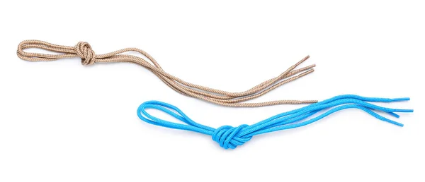 Shoe Laces Tied Knots White Background — Stock Photo, Image