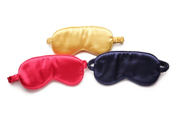 Different Soft Sleep Masks White Background — Stock Photo, Image