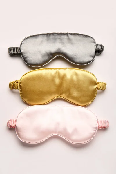 Different Soft Sleep Masks White Background — Stock Photo, Image
