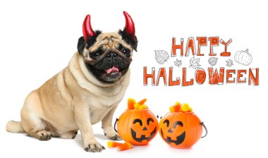 Mutlu Cadılar Bayramı kutlamaları için tebrik kartı.