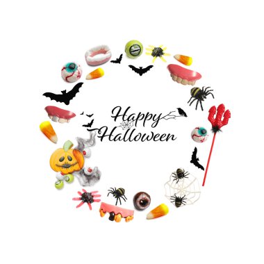 Mutlu Cadılar Bayramı kutlamaları için tebrik kartı.