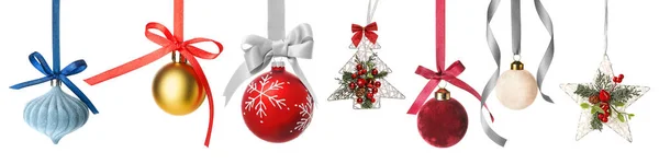 Beautiful Christmas Decorations White Background — Stock Photo, Image