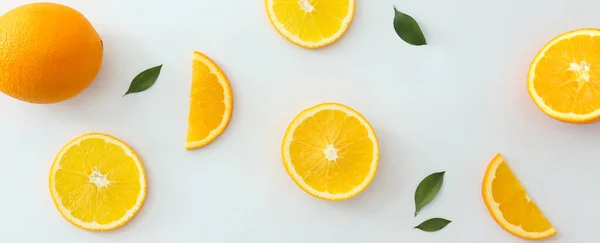Cut Sweet Oranges Light Background — Stock Photo, Image