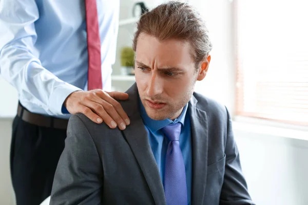 Boss Seducing Male Worker Office Concept Harassment — Stock Photo, Image