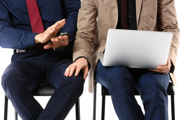 Man Harassing His Male Colleague White Background — Stock Photo, Image