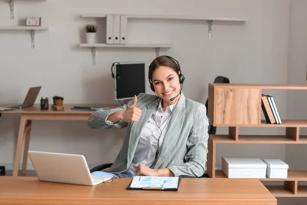 Technical Support Agent Working Office — Stock Photo, Image
