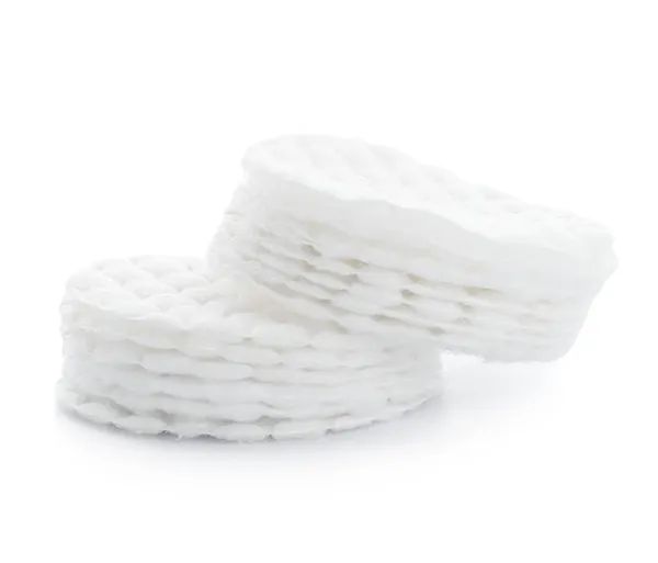 New Clean Cosmetic Cotton Pads White Background — Stock Photo, Image