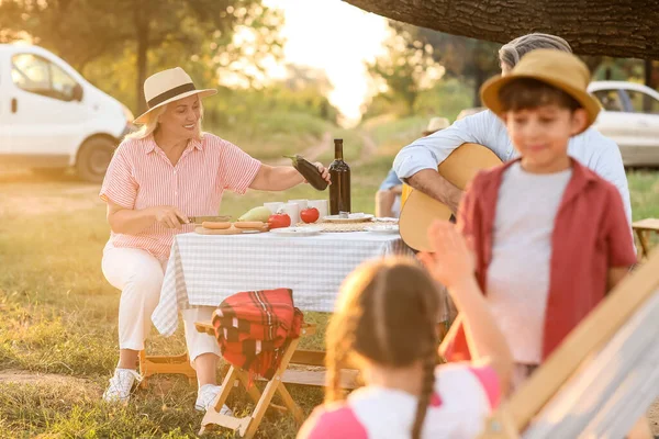 Happy Family Barbecue Party Summer Day — Stock Photo, Image