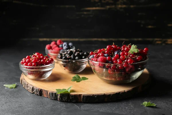 Bowls Different Ripe Berries Table — Stock Photo, Image