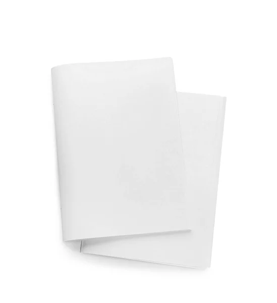 Blank Magazines White Background Top View — Stock Photo, Image