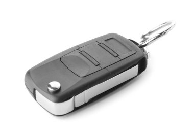 Beyaz arkaplanda modern araba anahtarı