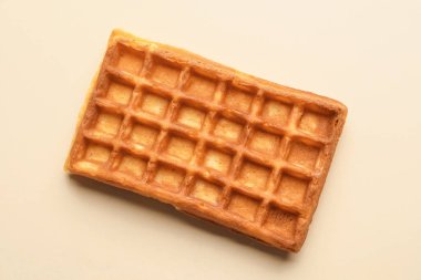 Renkli arkaplanda lezzetli Belçika waffle 'ı