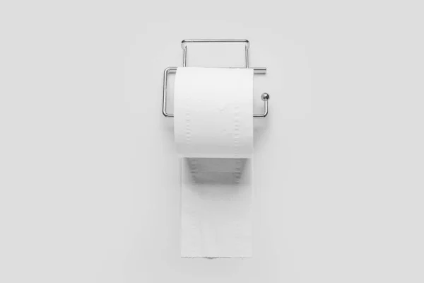 Holder Toilet Paper Roll White Background — Stock Photo, Image