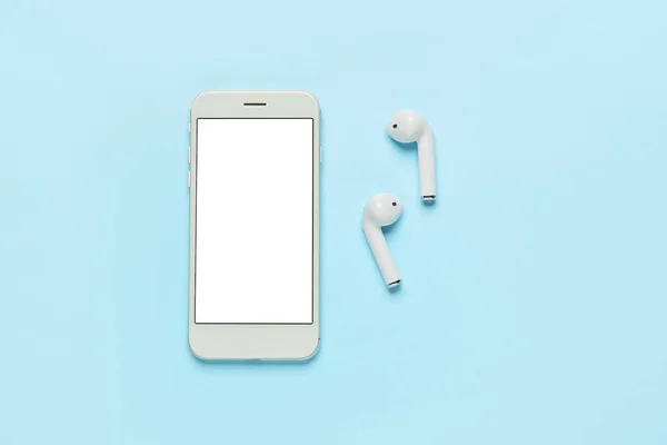 Telefon Komórkowy Słuchawki Kolorowym Tle — Zdjęcie stockowe