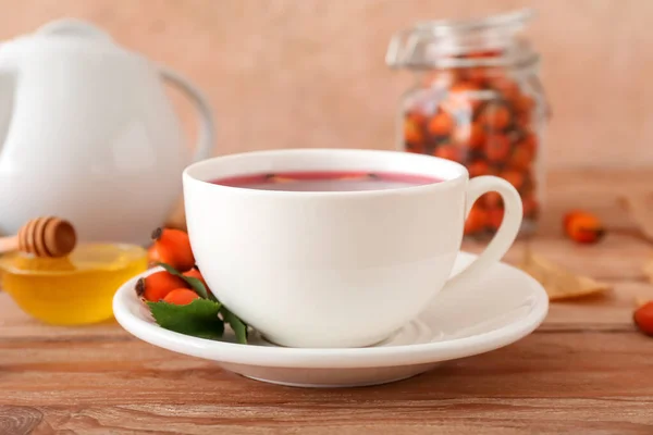 Cup Rose Hip Tea Table — Stock Photo, Image